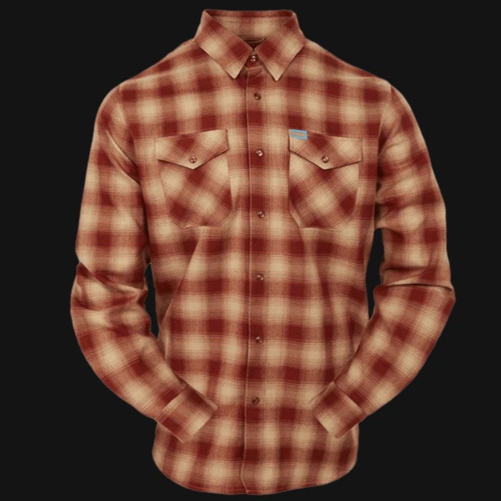 Dixxon Pueblo Mens Flannel Tan Desert Red Maroon